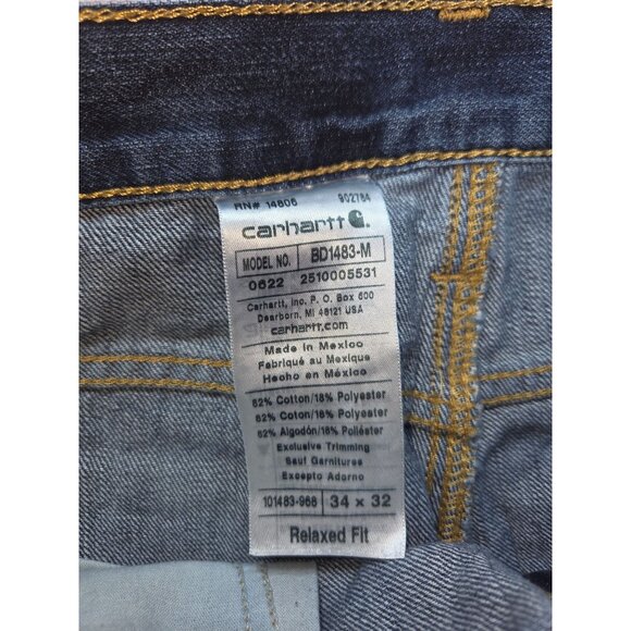 Carhartt Mens Relaxed Fit Denim Jeans 34x32 - Picture 5 of 7